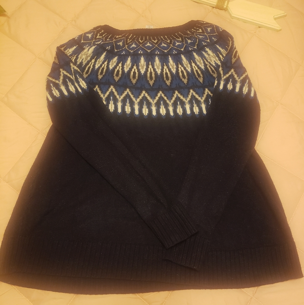 Women's Maternity Long Sleeve Crew Neck Fairisle - Picture 6 of 8